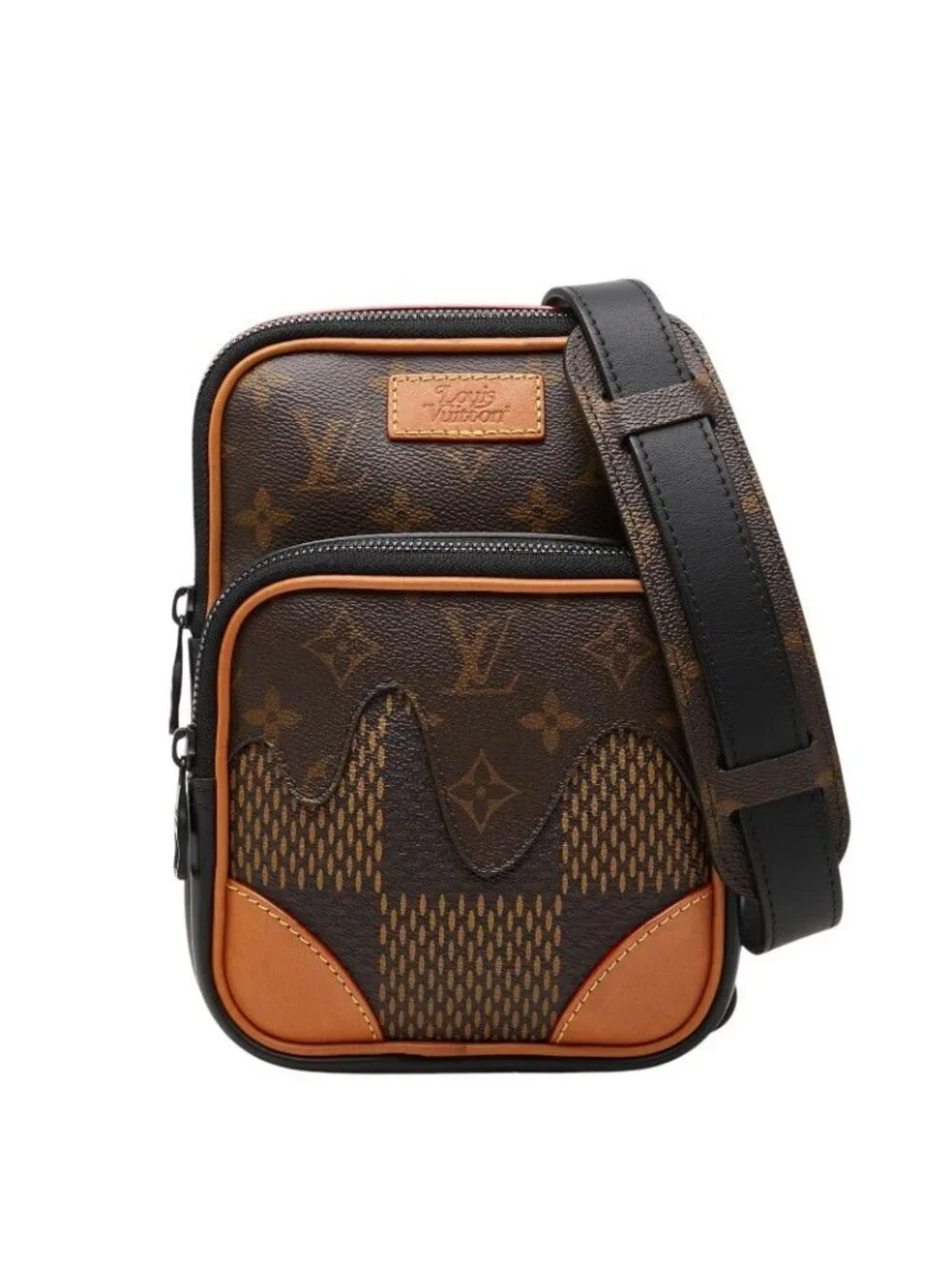 Louis Vuitton Damier Giant Amazon Sling Bag Crossbody Brown Black Leather